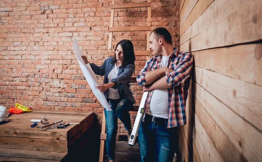 Couple stare at plan