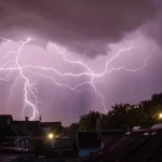 Lightning over suburbia