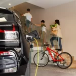 Family power EV in house garage