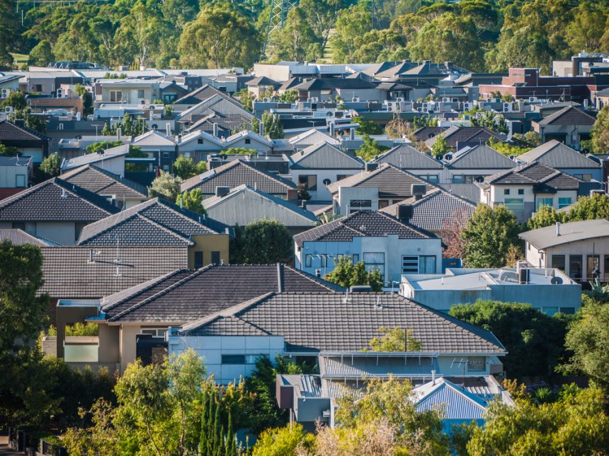 Housing estate in suburban Australia