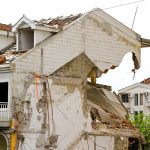 Earthquake damaged home destroyed