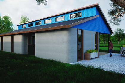 Concept of a two storey 3D printed home by construction company Luyten 3D