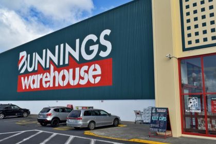 Cars parked outside of a Bunnings Warehouse