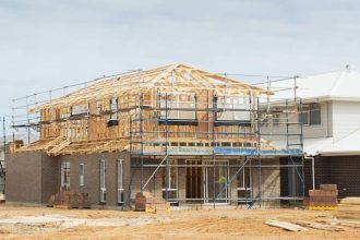 half finished home under construction in Victoria Australia