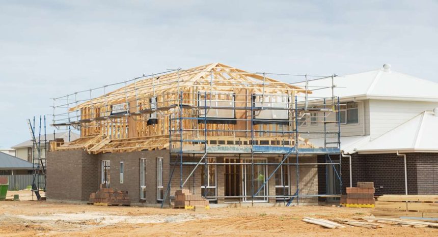 half finished home under construction in Victoria Australia