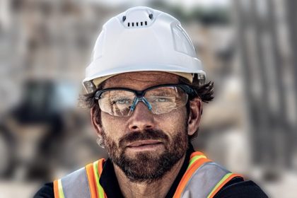 Tradie in safety glasses