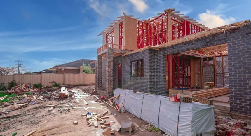 home under construction in Melbourne, Victoria