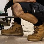 Man wearing uvex boots