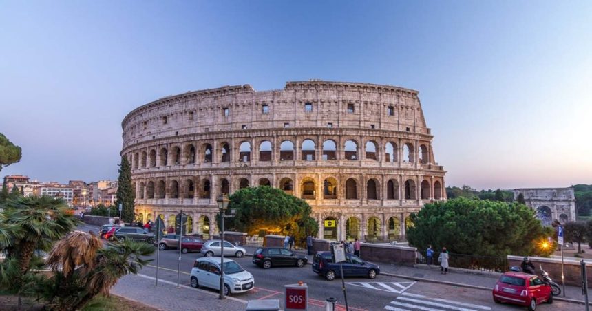 Colosseum in Rome during sunset