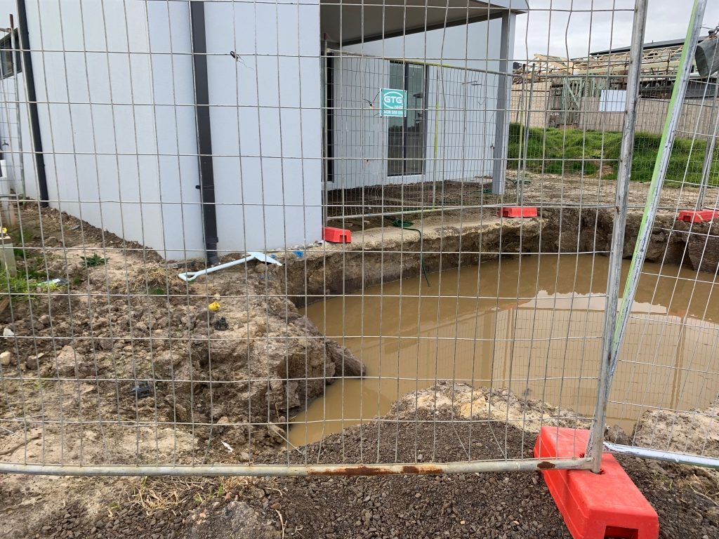 flooded building site