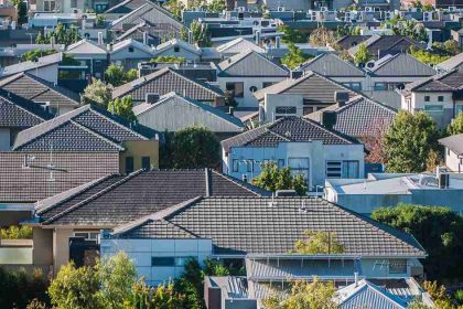 an arial view of houses