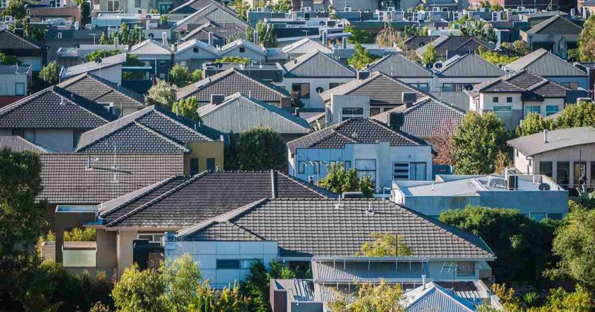 an arial view of houses