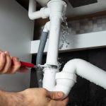 Leaking household pipe