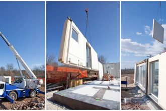 Prefab home under construction