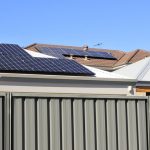 Solar panels on neighbourhood roofs