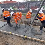 Coffee conrete being poured on pathway upgrade in Melbourne Suburbs