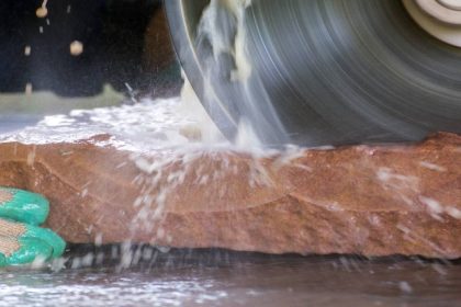 a stonemason cutting stone - silica