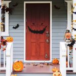 Halloween decorations on the outside of a house