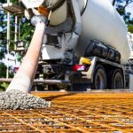 Concrete pour on construction site