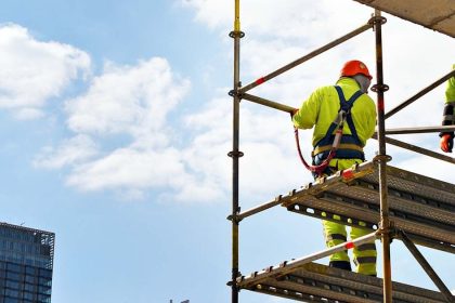 Tradies working on scaffold