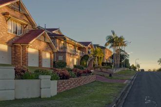 Sydney homes in a row along a suburban street