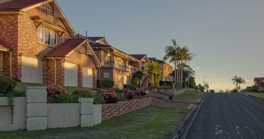 Sydney homes in a row along a suburban street